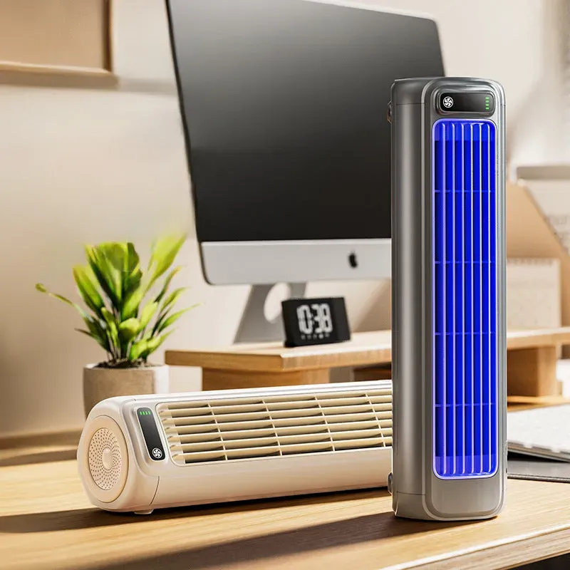 Yooje ArcticFlow — compact bladeless cooler on a desk or nightstand